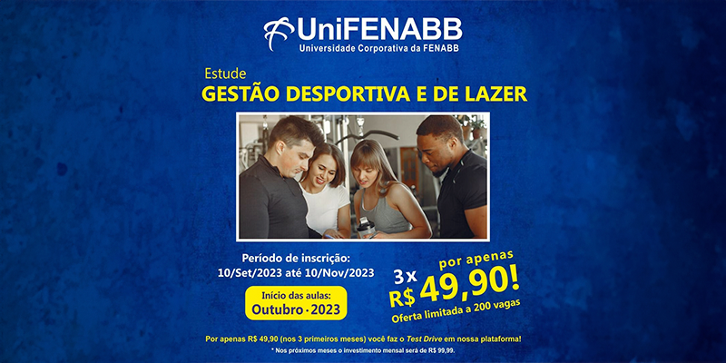 Estude com a UniFENABB: curso de Gestão Desportiva e de Lazer está disponível